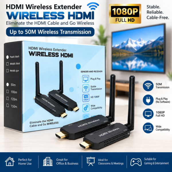 HDMI Wireless Extender 50M – Wireless HDMI Transmitter & Receiver