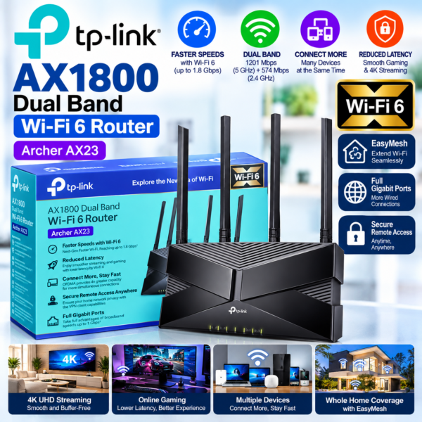 TP-Link Archer AX23 AX1800 Dual-Band Wi-Fi 6 Router