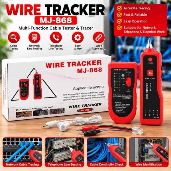 Wire Tracker MJ-868 – Professional Cable Tracer & Network Line Tester